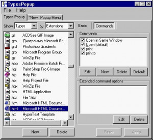 TypesPopup - náhled