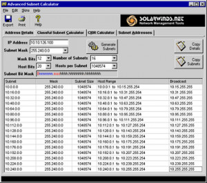 Advanced Subnet Calculator - náhled