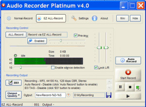Audio Recorder Platinum - náhled