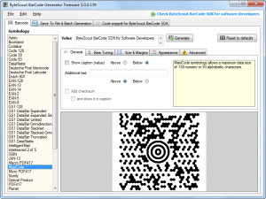 Bytescout BarCode Generator - náhled