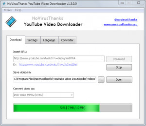 NoVirusThanks YouTube Video Downloader - náhled