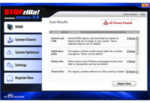 STOPzilla Optimizer - náhled
