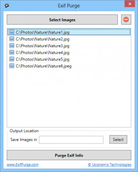 EXIF Purge - náhled