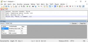 CSV Query - náhled