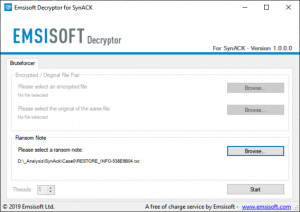 Emsisoft Decryptor for SynAck - náhled