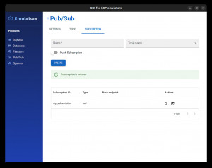 GUI for GCP Emulators - náhled