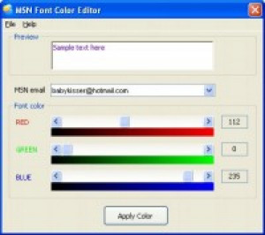 MSN Font Color Editor - náhled