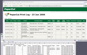 PaperCut Print Logger - náhled