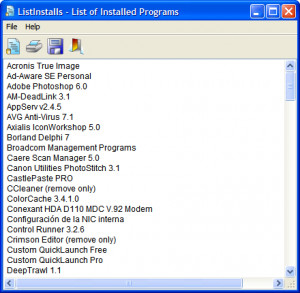 ListInstalls - náhled