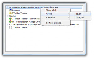 7 Taskbar Tweaker - náhled