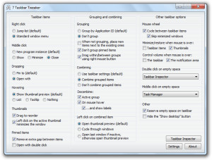 7 Taskbar Tweaker - náhled