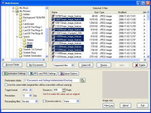 Web Resizer - náhled