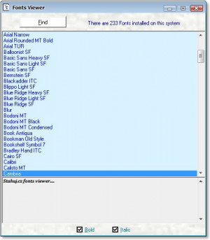 Fonts Viewer - náhled