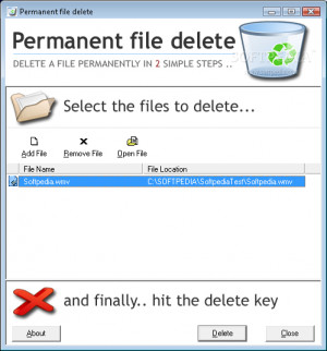 Permanent file delete - náhled