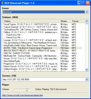 RCN Shoutcast Player - náhled