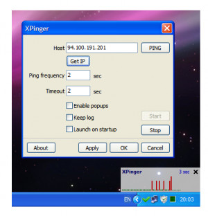 XPinger - náhled