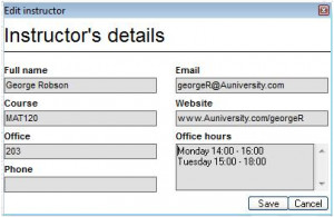 My Instructors Detailed Info - náhled