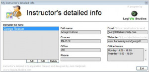 My Instructors Detailed Info - náhled