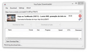 Aero Youtube Downloader - náhled