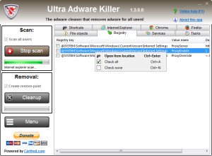 Ultra Adware Killer - náhled