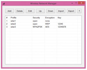 Wireless Network Manager - náhled