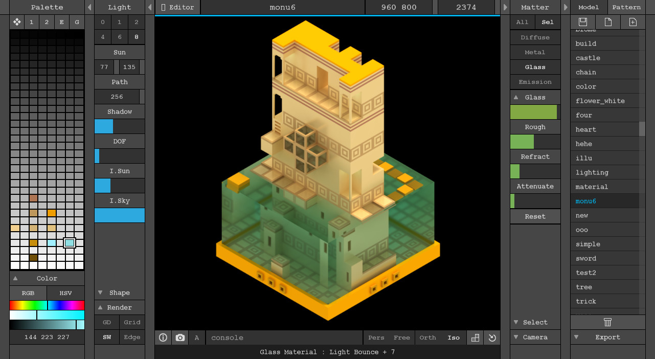 magicavoxel import into aframe