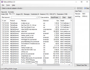 NetworkMiner - náhled