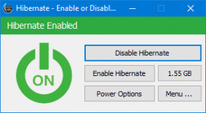 Hibernate - Enable or Disable - náhled