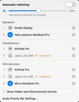 Audio Priority Bar - náhled