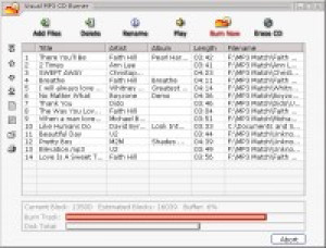 Visual MP3 CD Burner - náhled