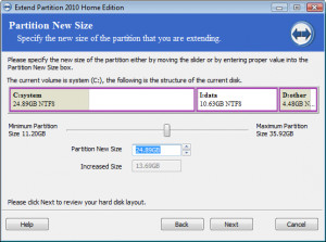 Extend Partition Free Edition - náhled