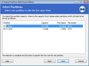 Extend Partition Free Edition - náhled