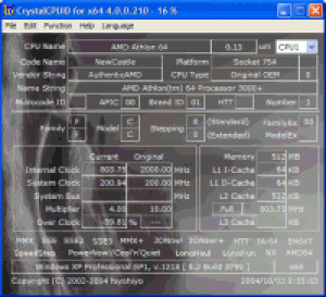 CrystalCPUID - náhled