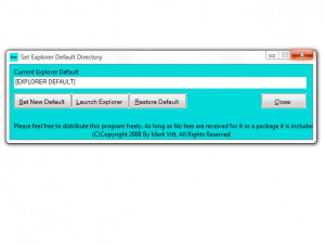 Set Explorer Default Directory - náhled
