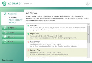 Adguard Web Filter - náhled