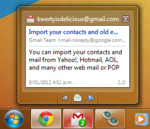 Kwerty Gmail Notifier - náhled