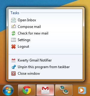 Kwerty Gmail Notifier - náhled
