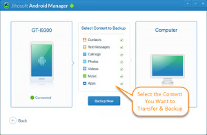 Jihosoft Android Manager - náhled