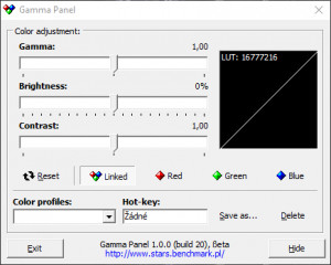 Gamma Panel - náhled