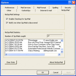 NoSpyMail - náhled