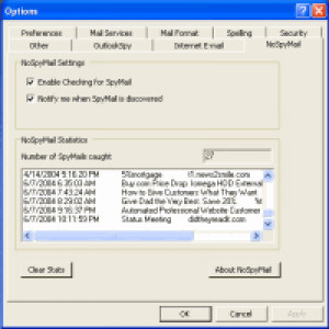 NoSpyMail - náhled