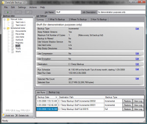 DataSafe Backup - náhled