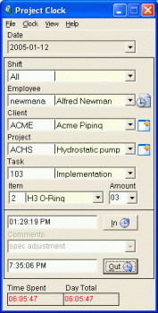 Employee Project Clock - náhled