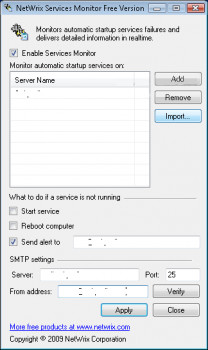 NetWrix Services Monitor - náhled