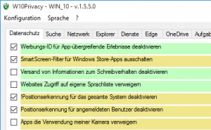 W10Privacy - náhled