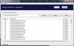 NoVirusThanks DLL UnInjector - náhled