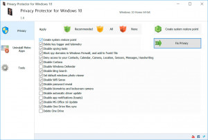 Privacy Protector for Windows 10 - náhled