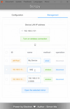 Scrcpy GUI - náhled