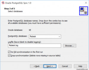 Oracle-PostgreSQL Sync - náhled