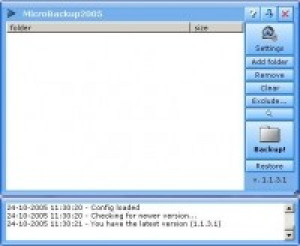 MicroBackup 2006 - náhled